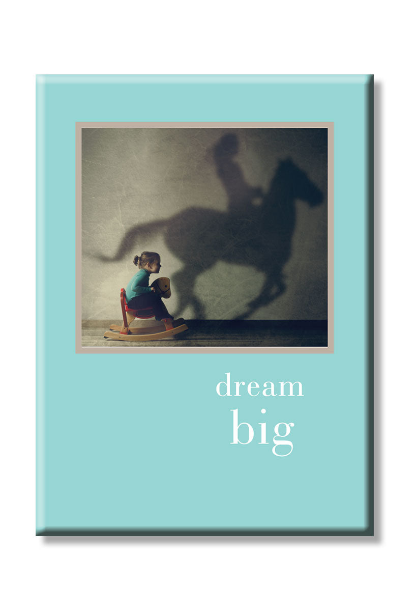 Inspirational magnet from Cardthartic featuring “Dream Big” message in elegant lettering—ideal for motivation or decor, available at Be Charmed.
