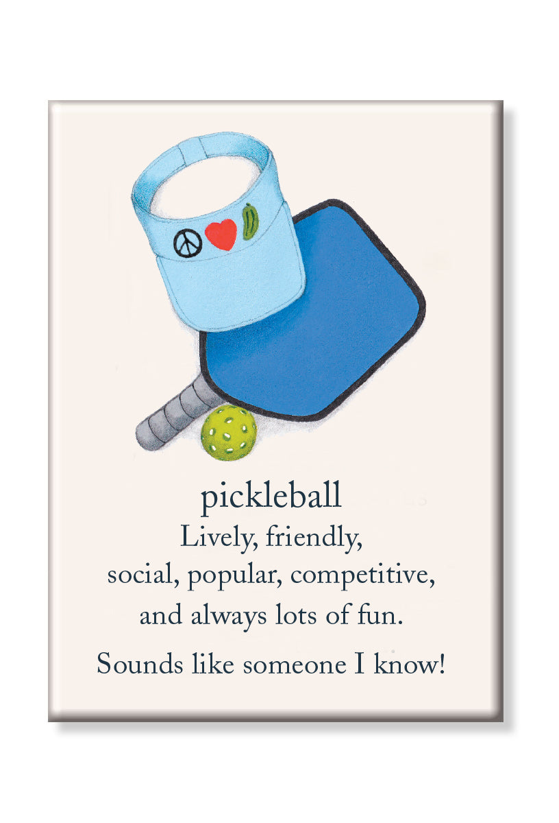 Magnet Pickleball by Cardthartic – vibrant 3D foam fridge magnet of pickleball paddles and ball, available at Be Charmed for pickleball enthusiasts