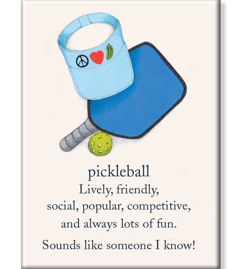 Magnet Pickleball by Cardthartic – vibrant 3D foam fridge magnet of pickleball paddles and ball, available at Be Charmed for pickleball enthusiasts