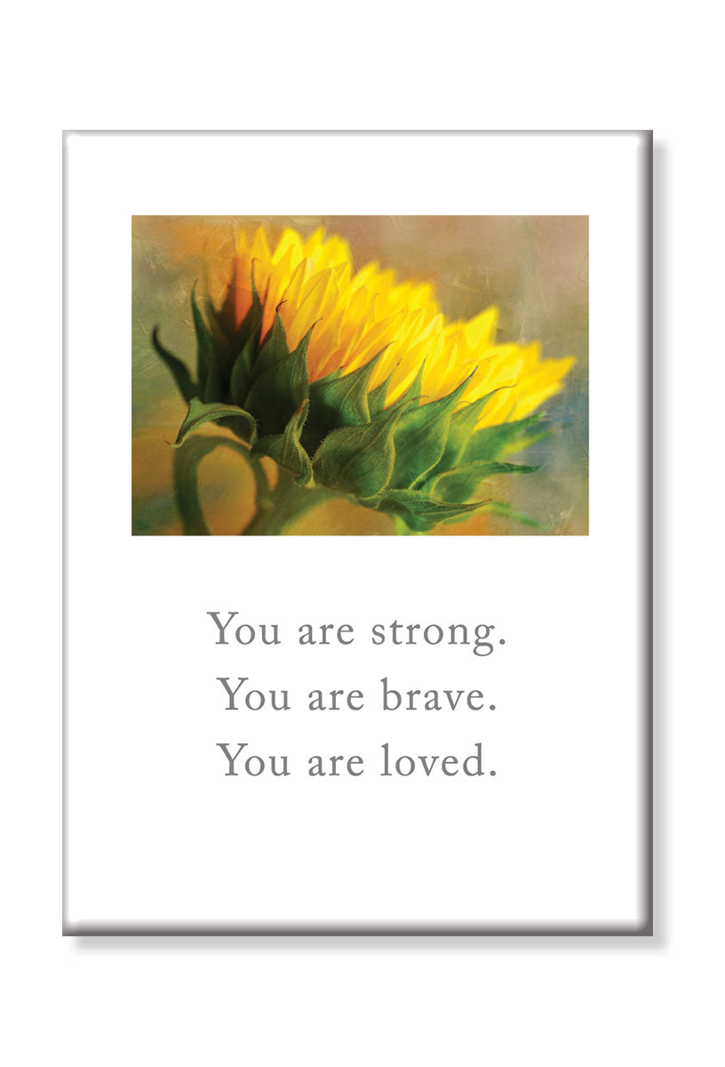 Magnet – uplifting sunflower reaching skyward with an inspiring message of hope and resilience, perfect for daily motivation, available at Be Charmed