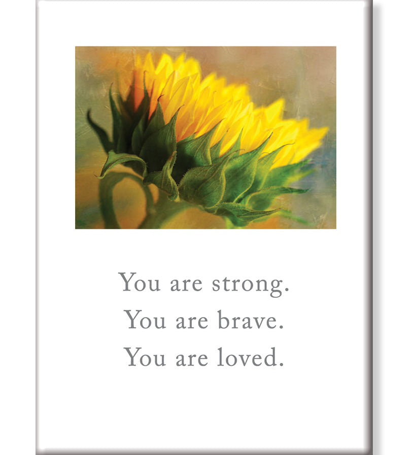 Magnet – uplifting sunflower reaching skyward with an inspiring message of hope and resilience, perfect for daily motivation, available at Be Charmed
