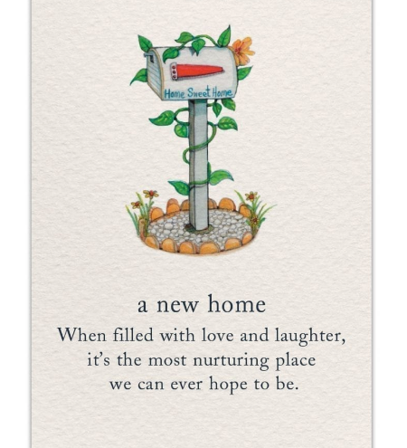 New Home Card – heartfelt greeting card featuring warm artwork and a thoughtful message celebrating a new beginning, available at Be Charmed