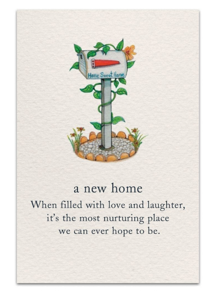 New Home Card – heartfelt greeting card featuring warm artwork and a thoughtful message celebrating a new beginning, available at Be Charmed