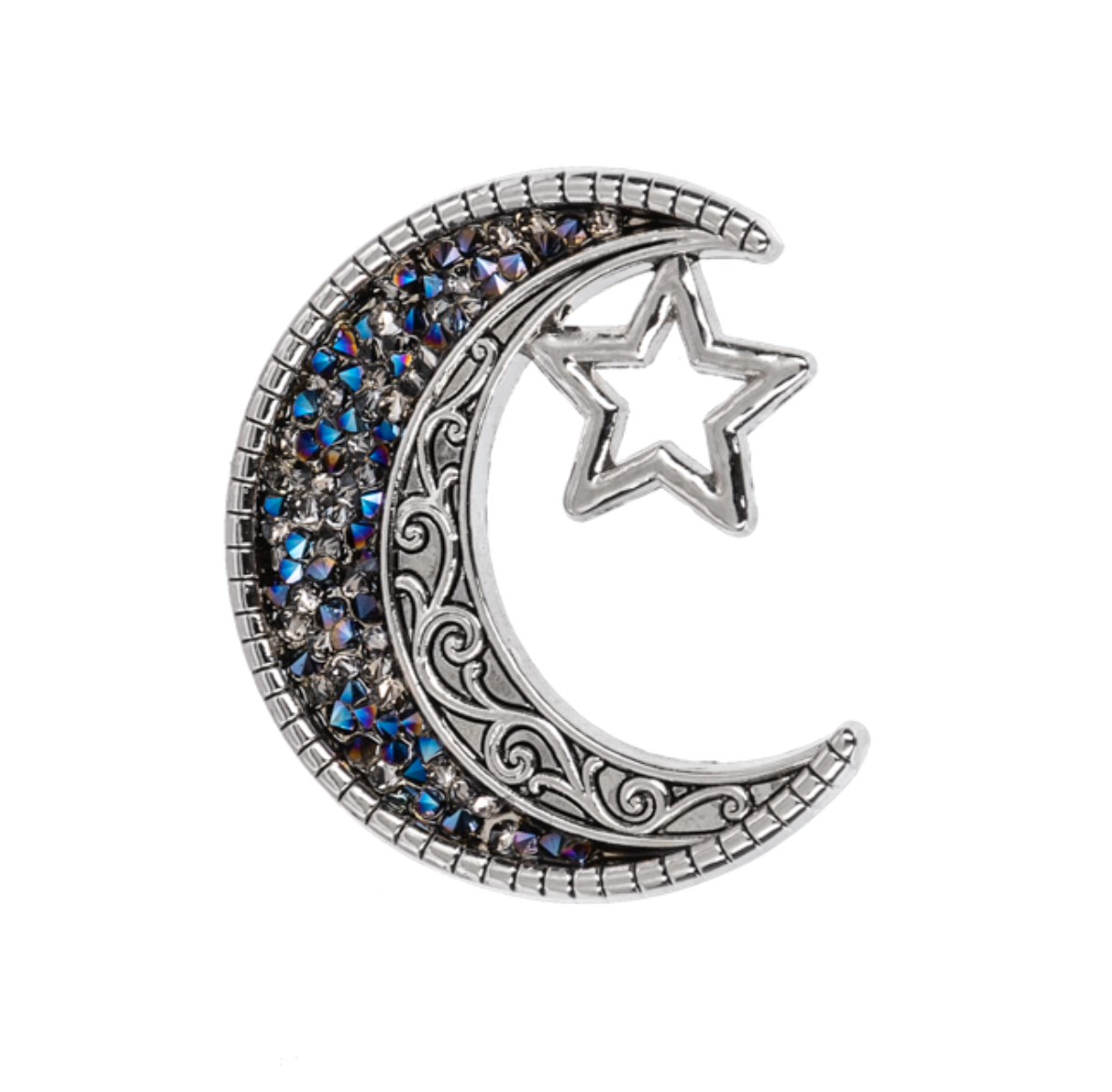 A silver-toned Ganz crescent moon charm with an inspirational sentiment card, available at Be Charmed.