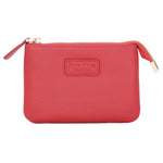 Crimson Red Pom Pom London Chelsea Coin Purse – premium handcrafted leather zip purse for coins and cards. Compact and stylish. Available at Be Charmed.