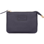Navy Pom Pom London Chelsea Coin Purse – premium handcrafted leather zip purse for coins and cards. Compact and stylish. Available at Be Charmed.