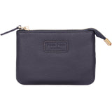 Navy Pom Pom London Chelsea Coin Purse – premium handcrafted leather zip purse for coins and cards. Compact and stylish. Available at Be Charmed.