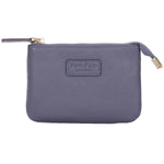 Slate Blue Pom Pom London Chelsea Coin Purse – premium handcrafted leather zip purse for coins and cards. Compact and stylish. Available at Be Charmed.