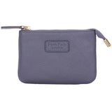 Slate Blue Pom Pom London Chelsea Coin Purse – premium handcrafted leather zip purse for coins and cards. Compact and stylish. Available at Be Charmed.