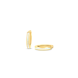 Chloe + Lois Gold Milky Blue Opal hoop earrings on a white background. Available at Be Charmed