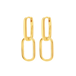 Gold Luxe Link Hoop Earrings by Chloe + Lois – modern gold-plated hoop earrings with interlocking chain-link design, bold yet lightweight statement piece, available at Be Charmed.