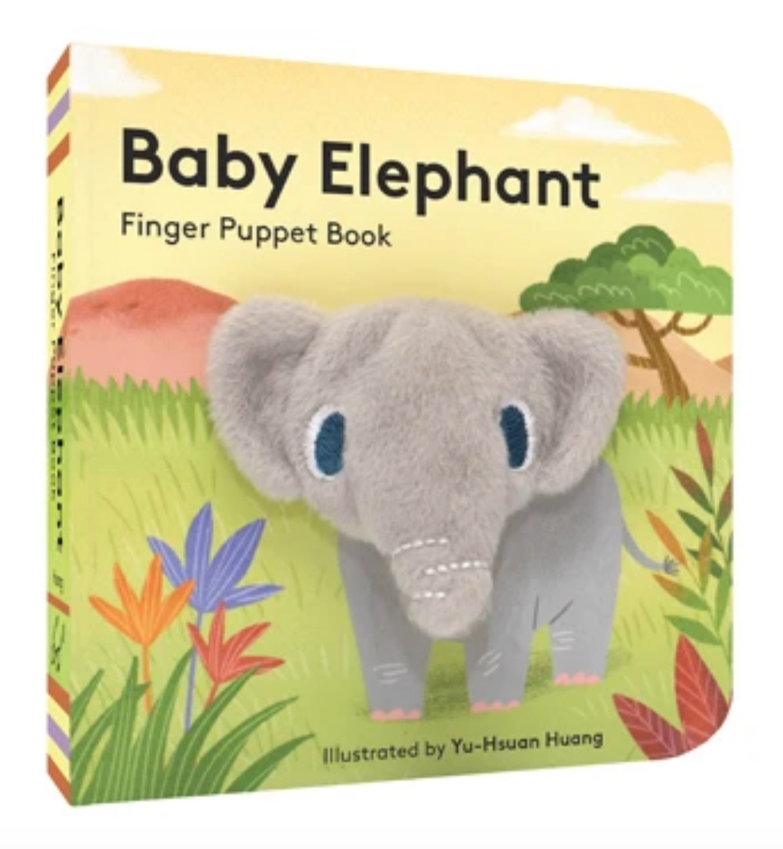  Baby Elephant: Finger Puppet Book featuring a plush elephant finger puppet and colorful illustrations—Available at Be Charmed