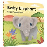  Baby Elephant: Finger Puppet Book featuring a plush elephant finger puppet and colorful illustrations—Available at Be Charmed