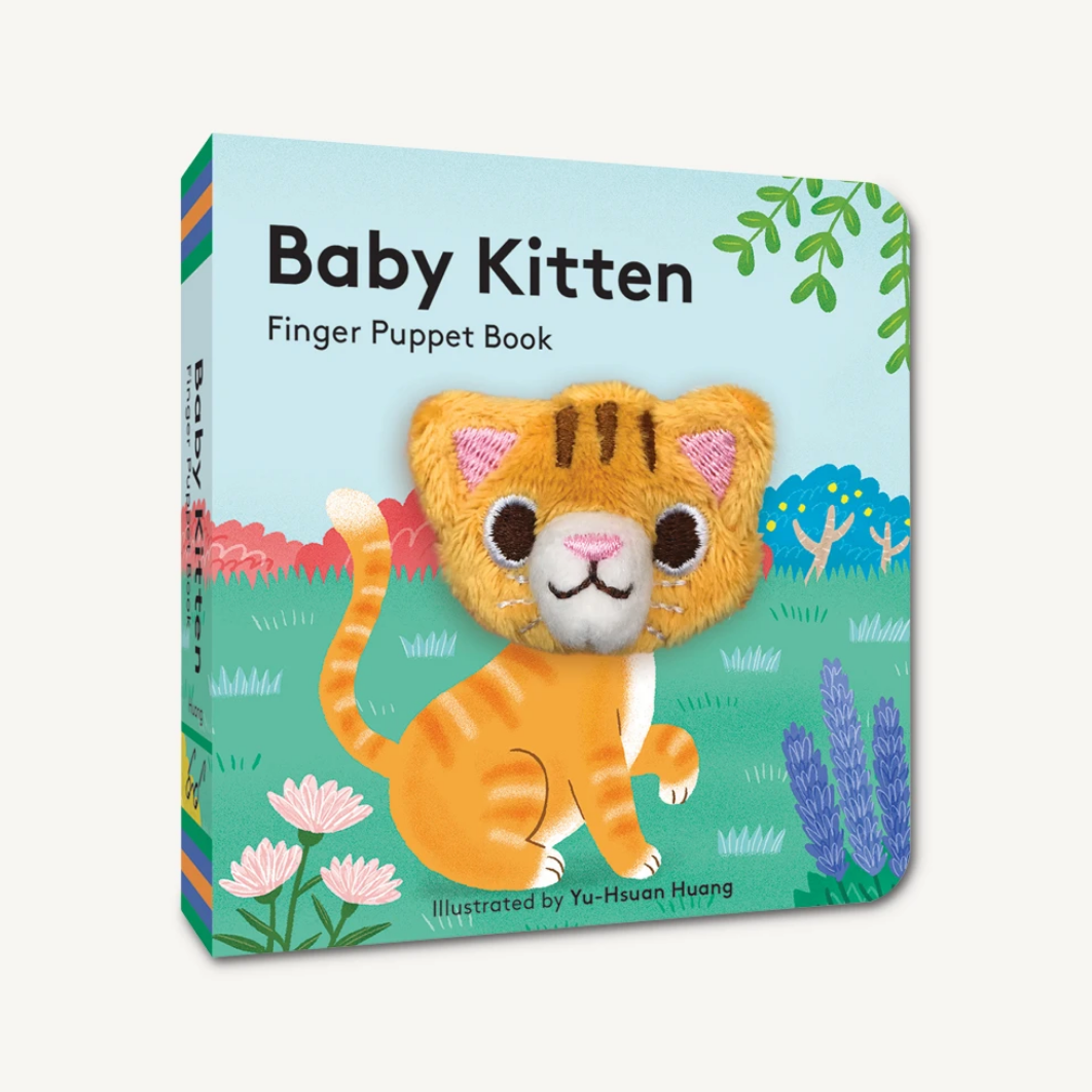 Baby Kitten: Finger Puppet Book featuring a plush kitten finger puppet and colorful illustrations—Available at Be Charmed