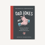 Cover of The Essential Compendium of Dad Jokes by Chronicle Books with fun illustrations. Available at Be Charmed.