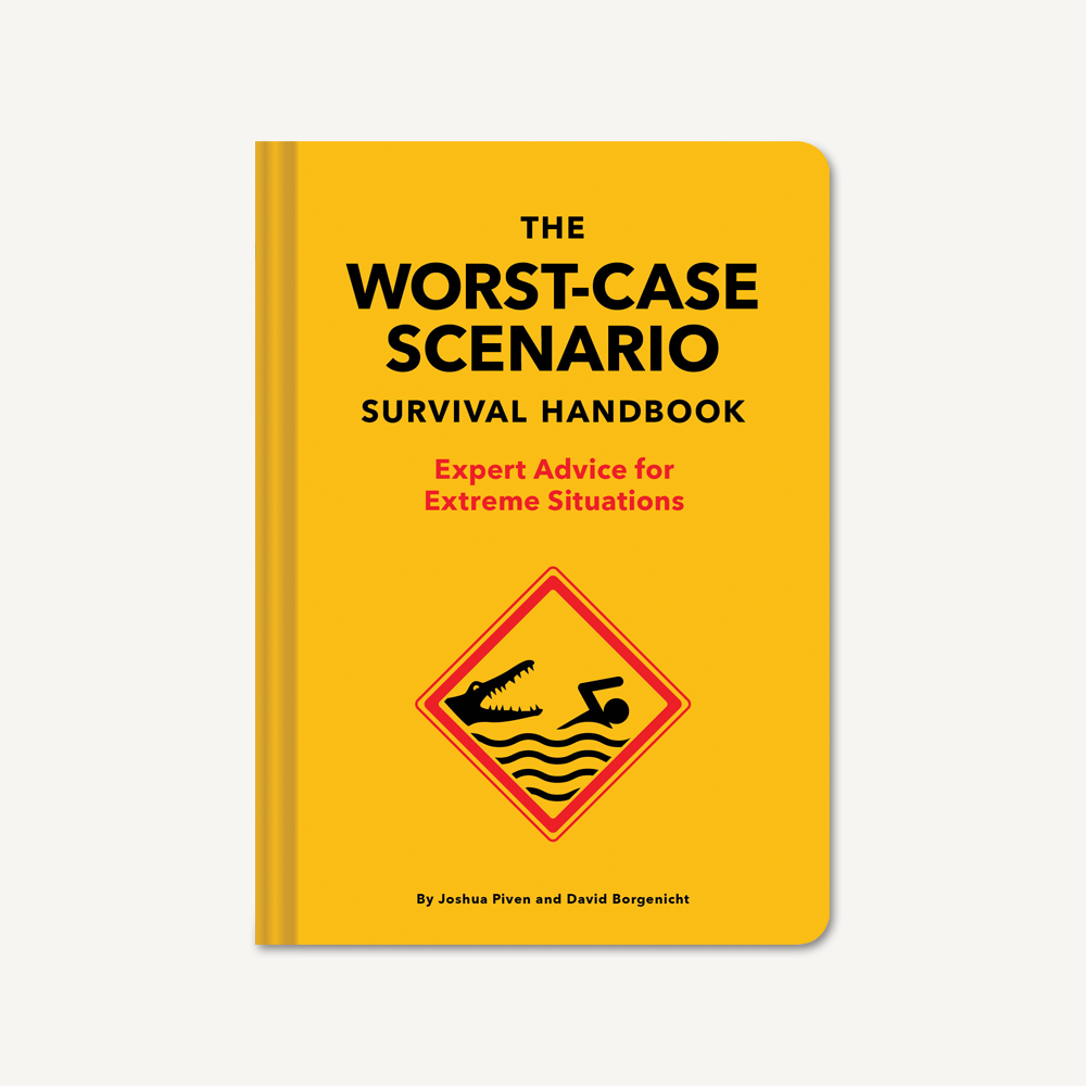 Worst-Case Scenario Survival Handbook by Chronicle Books – humorous and practical guide with expert tips on surviving outrageous and real-life emergencies, great gift for adventurers or trivia fans, available at Be Charmed.
