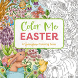 Color Me Easter coloring book cover with Easter-themed illustrations and text. Available at Be Charmed
