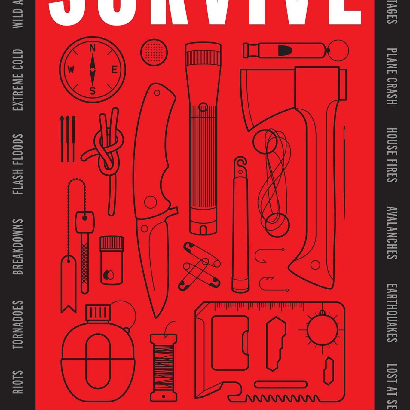 Survive hardcover guidebook featuring survival techniques for extreme conditions, bushcraft, and wilderness scenarios—Available at Be Charmed