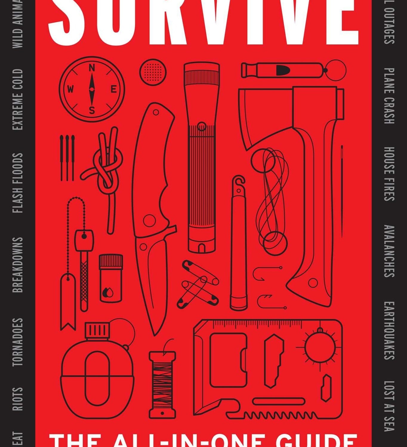 Survive hardcover guidebook featuring survival techniques for extreme conditions, bushcraft, and wilderness scenarios—Available at Be Charmed