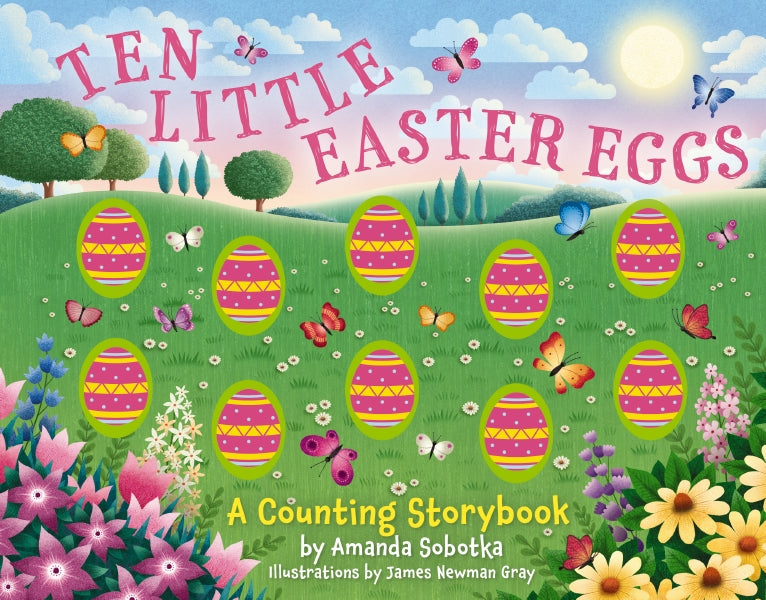 Interactive Ten Little Easter Eggs board book with tactile egg buttons for counting—Available at Be Charmed
