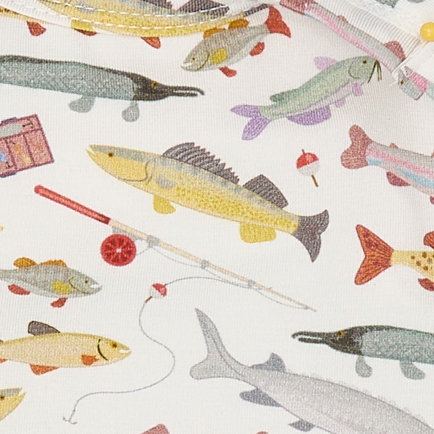 Close Up of Magnetic Me Reel Good Time Modal Convertible Coverall fabric. Available at Be Charmed