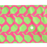 15″×30″ Clutch Towels pink and green pickleball-themed towel, lightweight, quick-dry, and perfect for players. Available at Be Charmed