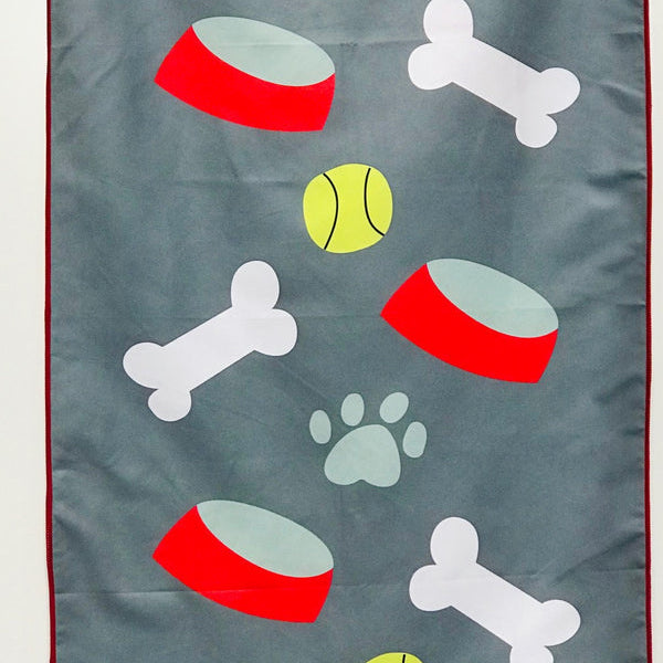 22″×38″ Clutch Towels “Wipe Your Paws” dog towel in soft beige, cotton blend, great for grooming and drying pets. Available at Be Charmed
