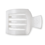 Coconut White Flat Square Hair Clip with bendable teeth and sleek strong hold—available at Be Charmed.