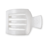 Coconut White Flat Square Hair Clip with bendable teeth and sleek strong hold—available at Be Charmed.