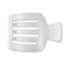 Coconut White Flat Square Hair Clip with bendable teeth and sleek strong hold—available at Be Charmed.