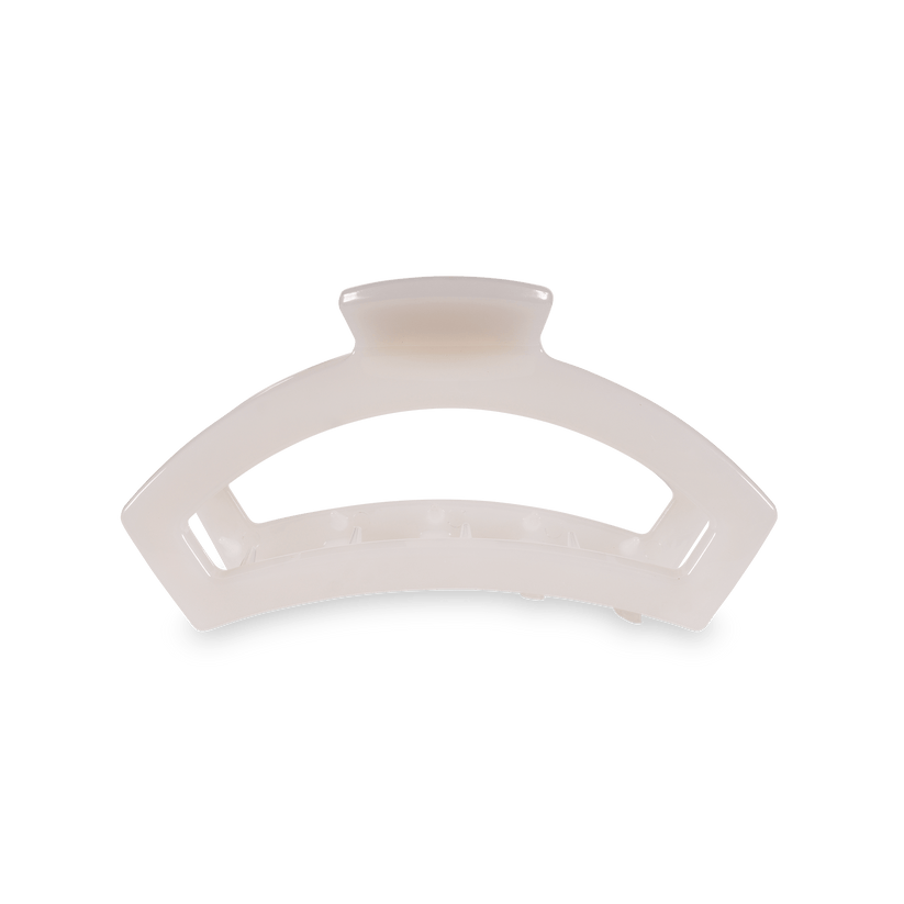 Coconut White Open Teleties Hair Clip with bendable teeth, strong hold and open design—available at Be Charmed.