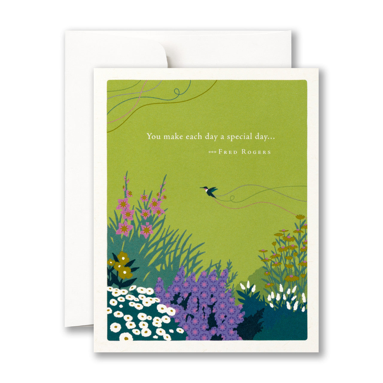 Greeting card with floral design and quote on a white background. Available at Be Charmed