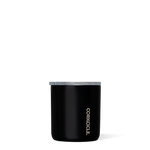 Corkcicle 12oz Buzz Cup in Matte Black – sleek, triple-insulated stainless steel cup with a matte black finish, designed for hot coffee or chilled cocktails. Includes a spill-resistant lid and maintains drink temperature for hours. Stylish and durable—available at Be Charmed.