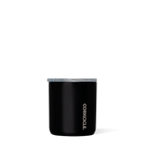 Corkcicle 12oz Buzz Cup in Matte Black – sleek, triple-insulated stainless steel cup with a matte black finish, designed for hot coffee or chilled cocktails. Includes a spill-resistant lid and maintains drink temperature for hours. Stylish and durable—available at Be Charmed.