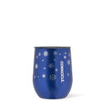 Corkcicle 12oz Stemless in Snowfall Blue – triple-insulated stainless steel tumbler in a serene wintry blue with a soft shimmer finish. Includes a clear, spill-resistant lid. Keeps drinks cold for 9+ hours or hot for 3+. Ideal for wine, coffee, or holiday cocktails. Available at Be Charmed.
