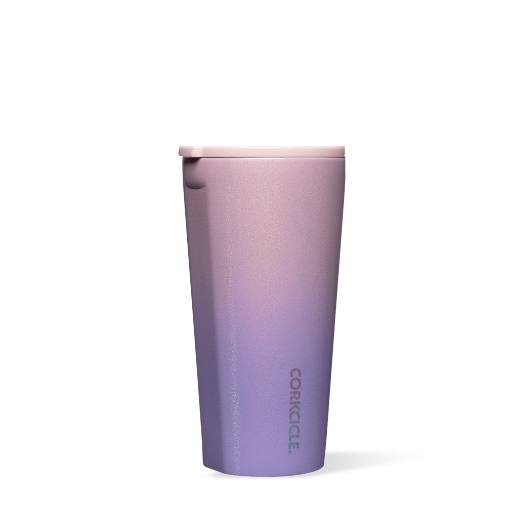 Corkcicle 16oz Tumbler Ombre Fairy – glossy opalescent finish, triple-insulated stainless steel, sliding clear lid, spill-resistant design. Available at Be Charmed.