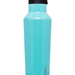 Corkcicle 20oz Sport Canteen in Turquoise – vibrant triple-insulated stainless steel water bottle in a refreshing turquoise finish. Features a built-in carry handle and quick-sip sport lid. Keeps drinks cold for 25+ hours or hot for 12. Lightweight, durable, and ideal for active lifestyles. Available at Be Charmed.