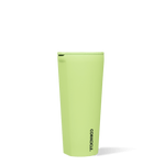 Corkcicle 24oz insulated tumbler in Neon Lights Citron with vibrant citron yellow finish, triple-wall vacuum insulation, spill-resistant sliding lid, non-slip silicone base, and durable stainless steel construction. Available at Be Charmed.
