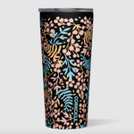 Corkcicle 24oz Tumbler in Radiant Garden – floral triple-insulated stainless steel tumbler with vibrant botanical print, clear sliding lid, and ergonomic design. Keeps drinks cold for 9+ hours or hot for 3, available at Be Charmed.