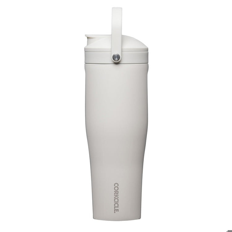 Corkcicle 30oz Protein Shaker in Oatmilk – sleek, triple-insulated shaker bottle with built-in agitator cap, easy-carry handle, and leak-proof design. Perfect for workouts, smoothies, and daily hydration. Available at Be Charmed.