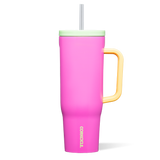 Corkcicle 40oz Cruiser in Sunglass Tan – large, triple-insulated stainless steel tumbler with ergonomic handle and straw lid, keeps drinks hot or cold, perfect for daily hydration on the go, available at Be Charmed.
