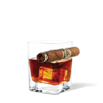 orkcicle Cigar Glass – unique double old-fashioned whiskey glass with built-in cigar holder, designed for effortless sipping and smoking in one hand. A refined gift for cigar and whiskey lovers, available at Be Charmed.