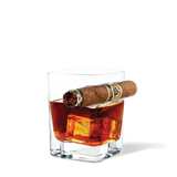 orkcicle Cigar Glass – unique double old-fashioned whiskey glass with built-in cigar holder, designed for effortless sipping and smoking in one hand. A refined gift for cigar and whiskey lovers, available at Be Charmed.