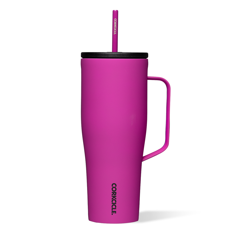 orkcicle Cold Cup XL 30oz in Berry Punch – triple-insulated stainless steel tumbler in bold pink with a soft-grip lid and straw, keeps drinks cold for hours, perfect for hydration on the go, available at Be Charmed.