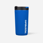 Corkcicle 12oz Kids Cup in Royal Blue with triple-wall insulation, soft-grip sides, shatter-resistant design, easy-carry handle, and sip lid—perfect for toddlers and kids. Keeps drinks cold for hours. Available at Be Charmed.