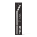 Corkcicle Reusable Straw Set in Silver – sleek, durable stainless steel straws with a polished silver finish. Includes a set of reusable straws and a cleaning brush for easy maintenance. Eco-friendly and compatible with most Corkcicle tumblers and canteens. Stylish hydration upgrade—available at Be Charmed.