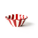 Coton Colors red and white striped ceramic bowl on a white background. Available at Be Charmed. 