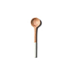 Wooden spoon with a white handle on a white background. Available at Be Charmed