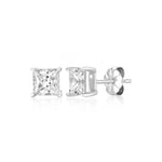 Crislu 3.0 CTTW Princess Stud Earrings with princess-cut cubic zirconia in sterling silver or 18kt gold finishes Available at Be Charmed