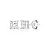 Crislu 3.0 CTTW Princess Stud Earrings with princess-cut cubic zirconia in sterling silver or 18kt gold finishes Available at Be Charmed